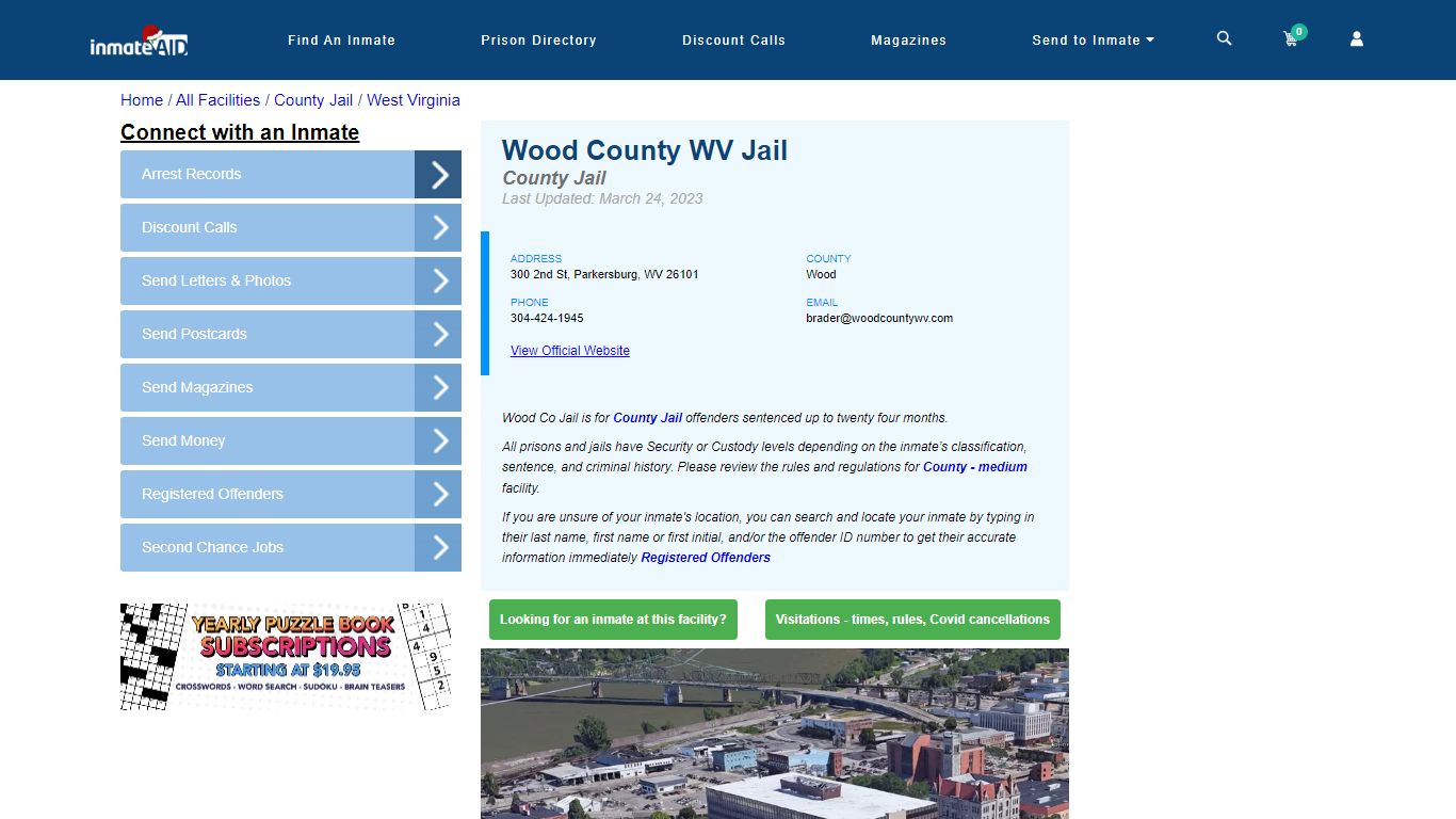 Wood County WV Jail - Inmate Locator - Parkersburg, WV